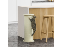Cat Scratching Board Corner Design Space Saving 35cm X 35cm X 85cm Cream White