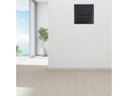 Grelha De Ventilação Quadrada Alumínio Para Paredes Externas, 100 X 400 Mm, Cobertura Preta Com Manta Fibra