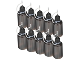 Pacote Com 10 Frascos Aplicadores De 30ml Em Pe Preto, Leves E Compressíveis.