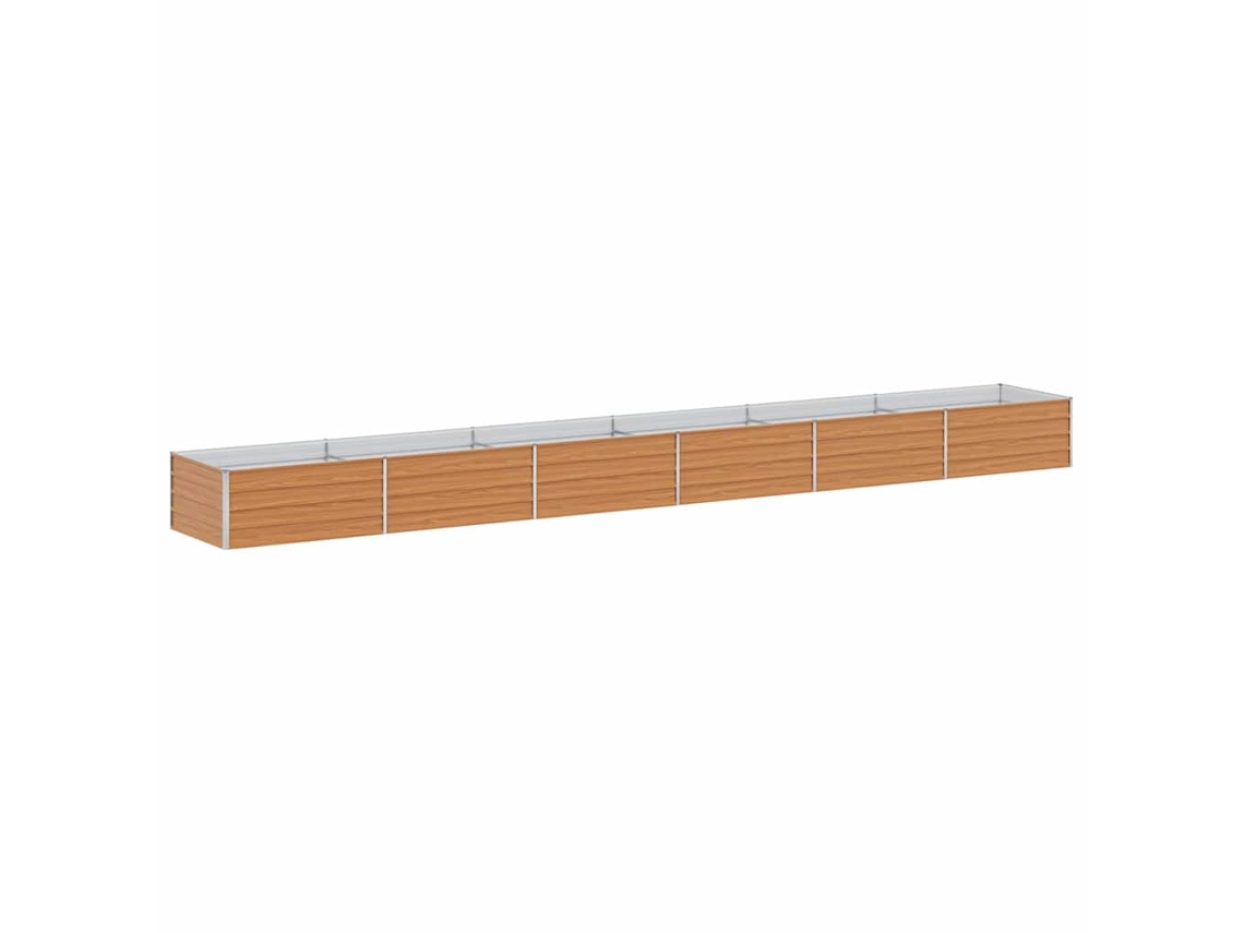 Conjunto 1 Cama De Jardim Vidaxl Castanho Aço (600 X 80 X 45 Cm)