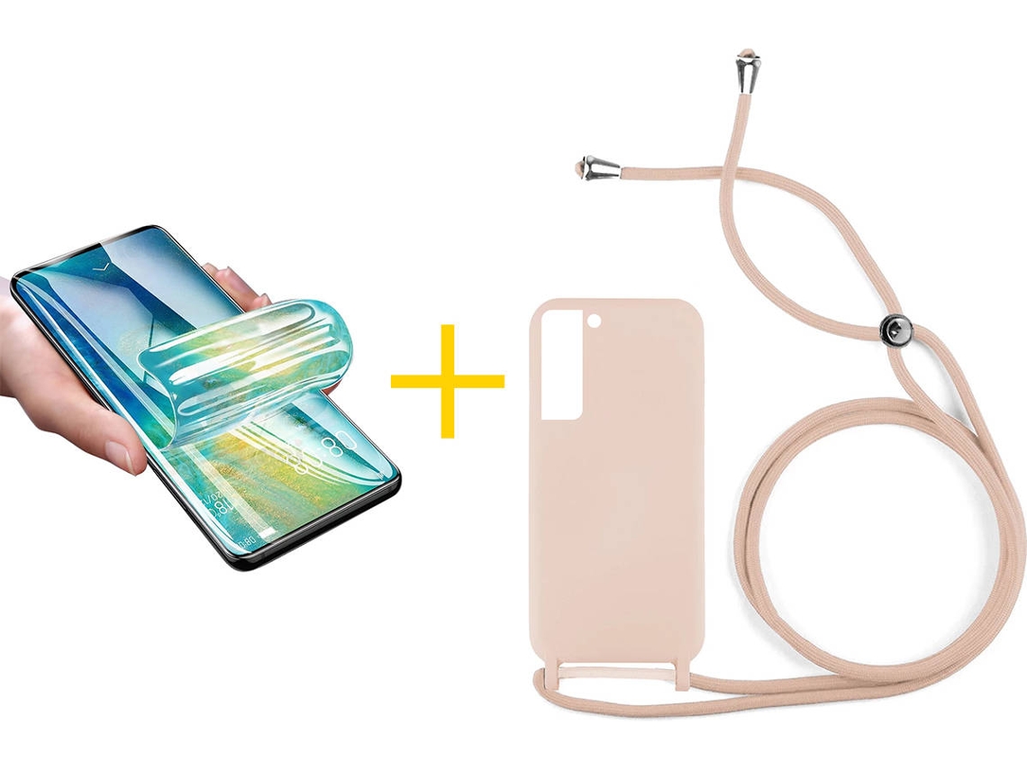 Capa + Película para Samsung Galaxy S22 5G SKYHE Rosa-Creme