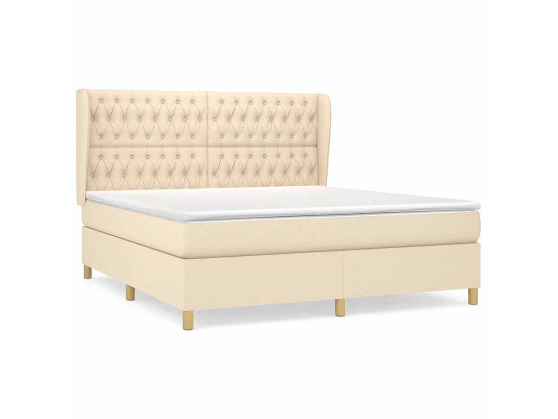 Box Spring Bed, Box Spring Beds Vidaxl Creme Tecido (180 X 200 Cm)