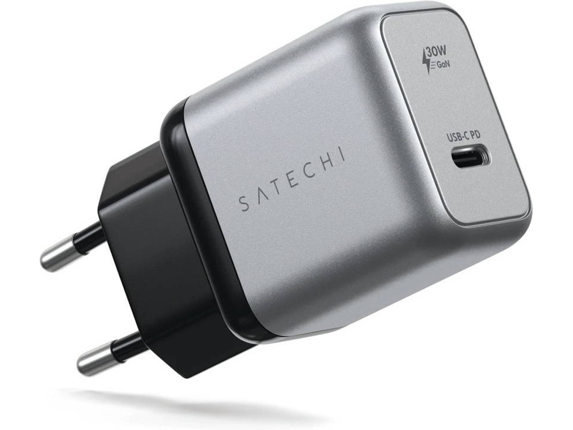 Carregador Parede SATECHI 30W (1A - USB-C - Cinzento)