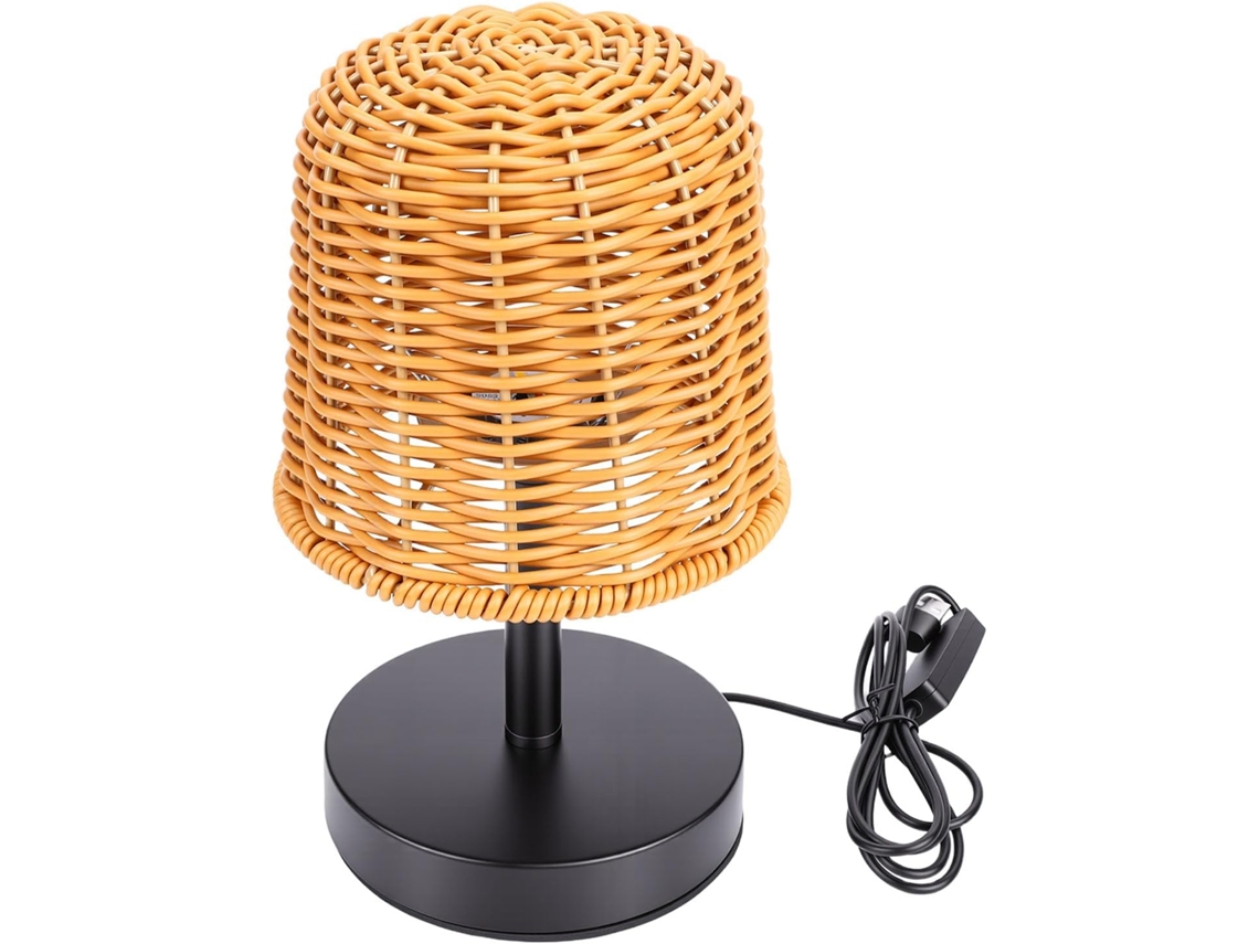Luminária De Mesa Rattan Asixxsix, Com 3 Temperaturas De Cor, Recarregável, Portátil E Sem Fio, Feita À Mão, Ideal Para