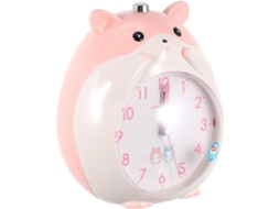Despertador Hamster Rosa Para Meninos E Meninas, Relógio De Mesa Silencioso