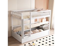 Beliche Infantil 90x200 em Madeira Maciça com Sistema Hidráulico Branco S/MARCA