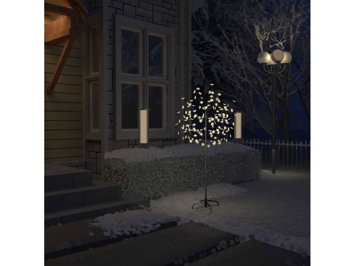 Árvore de Natal VIDAXL Flor Cerejeira 120 Luzes LED Branco Quente (Plástico  - Metal - 150 cm) 