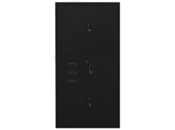 Armário de Secretária 90x40x180 Cm Aço Preto MAISON EXCLUSIVE