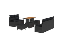 Maison Exclusive - Conjunto De Sofá De Jardim Com Almofada 8 Pcs Preto
