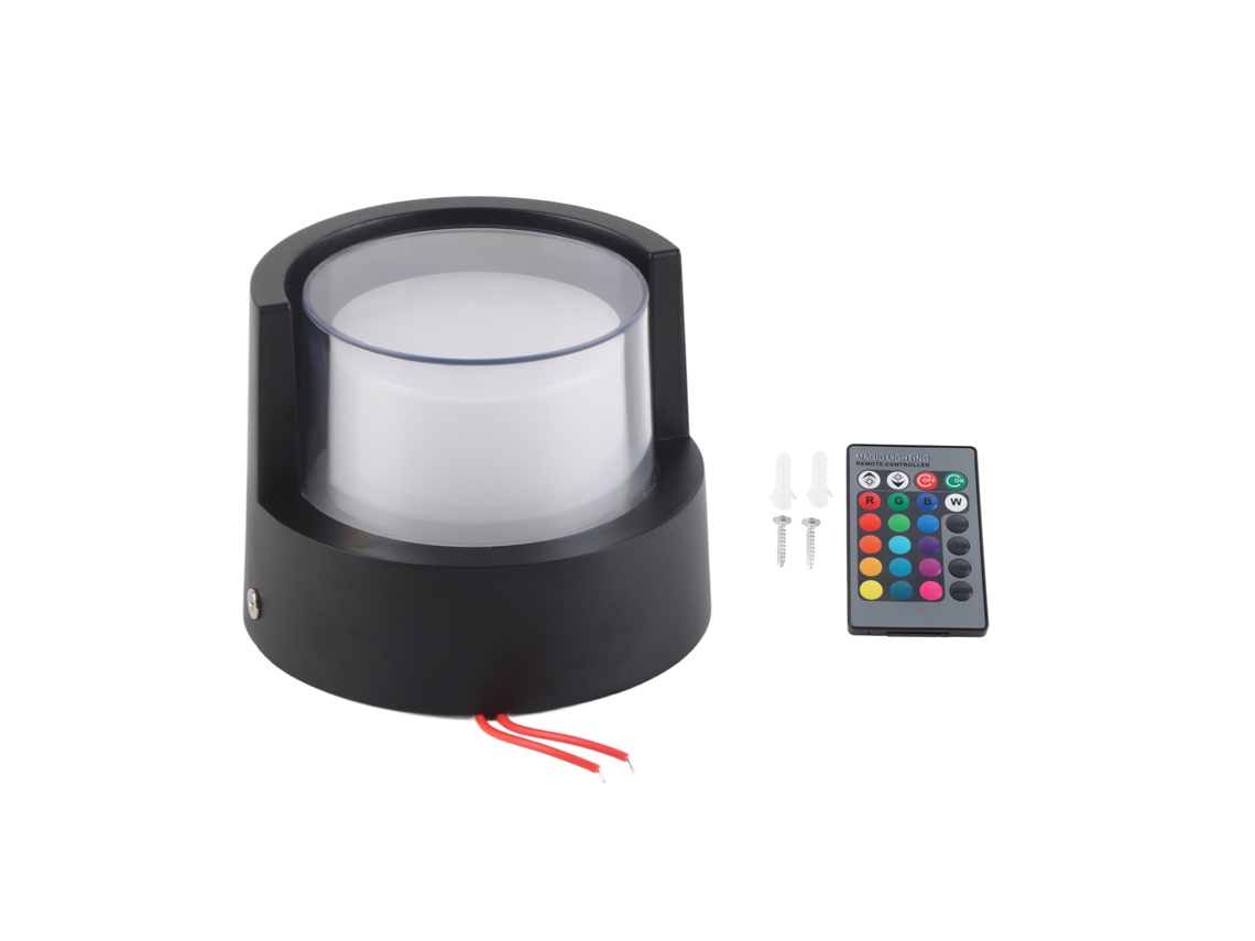 2026 lâmpada de Parede Redonda Led Impermeável 5w 500lm Rgb com Controle Remoto para Galeria Corredor Ac 85 265v