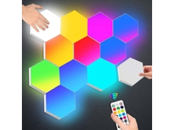 Luces Hexagonales 2025 Led Inteligentes Com Controle Remoto E Táctil Rgb Para Decoração De Parede
