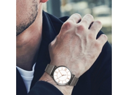 Reloj De Moda Para Parejas Con Correa De Malla Dial Redondo Cuarzo Unisex