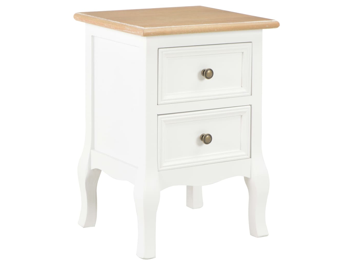 Mesa de cabeceira 2 Pcs 35x30x49 Cm Mdf Branco MAISON EXCLUSIVE