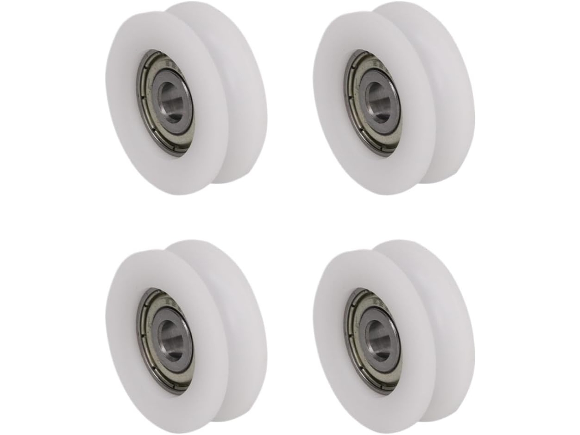 Rodízios Para Porta De Box, Conjunto De 4 Rodízios Para Porta Box 30x10x6mm Com Rolamento Em Nylon Ranhura U Vidro