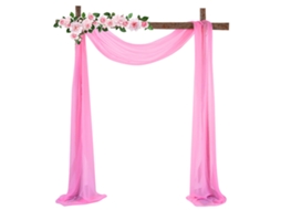 Laxiscreed Cortina De Tecido Chiffon Com Contraste Para Janelas E Eventos Ao Ar Livre