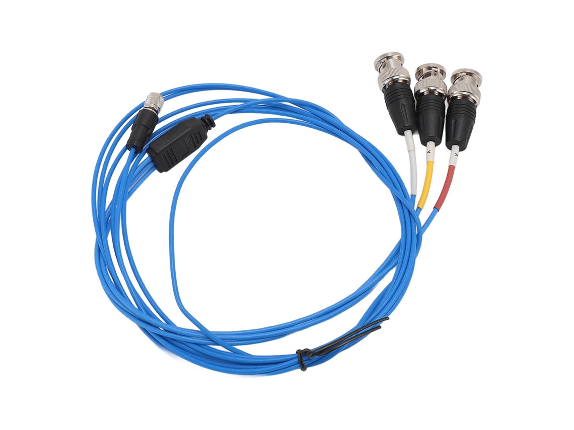 Cabo de teste de sensor de vibração, conector fêmea 4P para BNC macho, resistente a altas temperaturas, para transdutor de 3 eixos (8-36UNF)