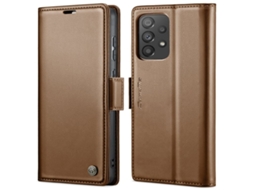Capa Para Samsung Galaxy A73 5g Borboleta Fivela Litchi Textura De Telefone De Couro Rfid Antirroubo Marrom