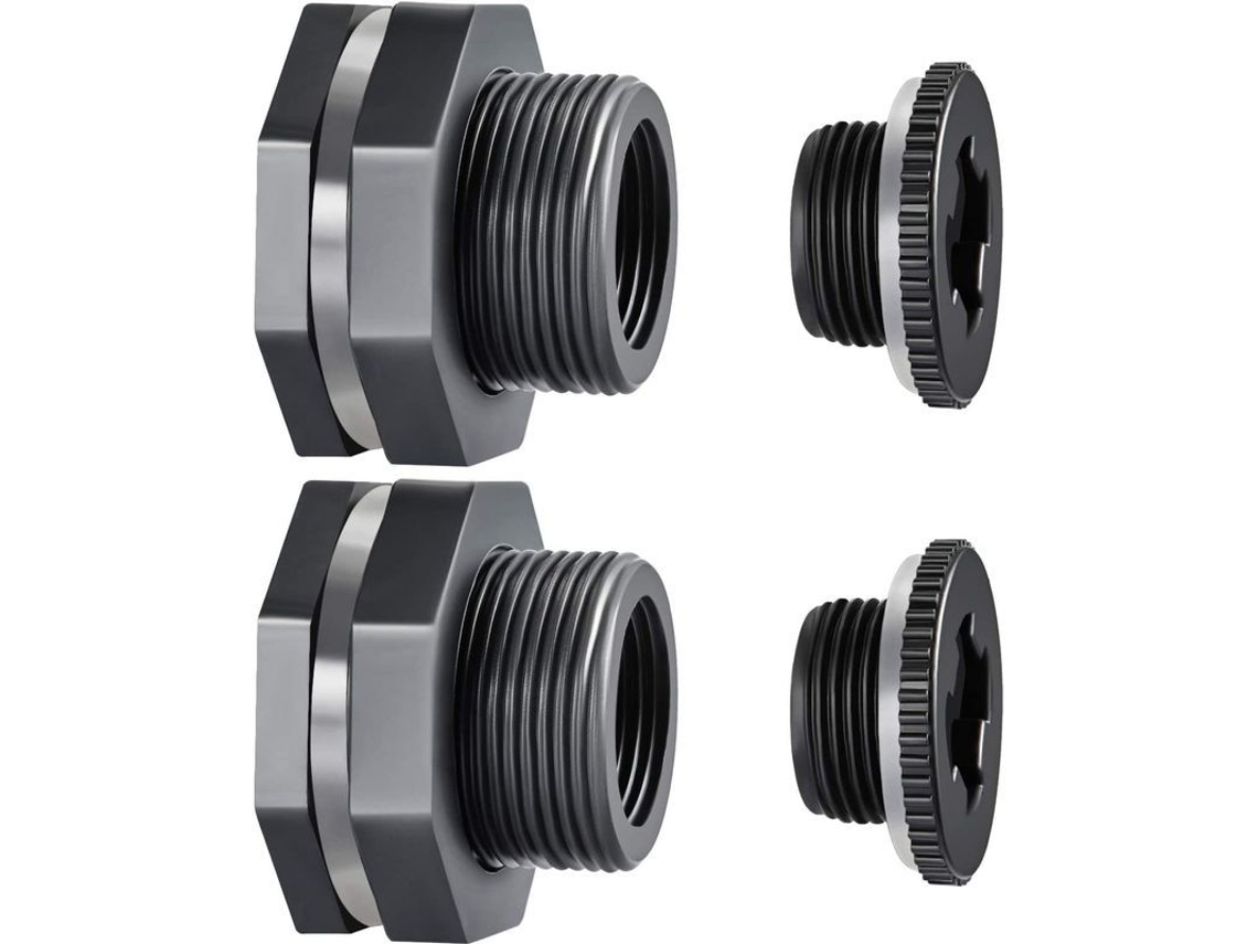 2 Conexões de Compartimento Pvc com Plugs, para Barris e Tanques