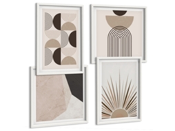 Composição De Quadros Formas Geométricas Abstratas Espelharte (4 Peças)