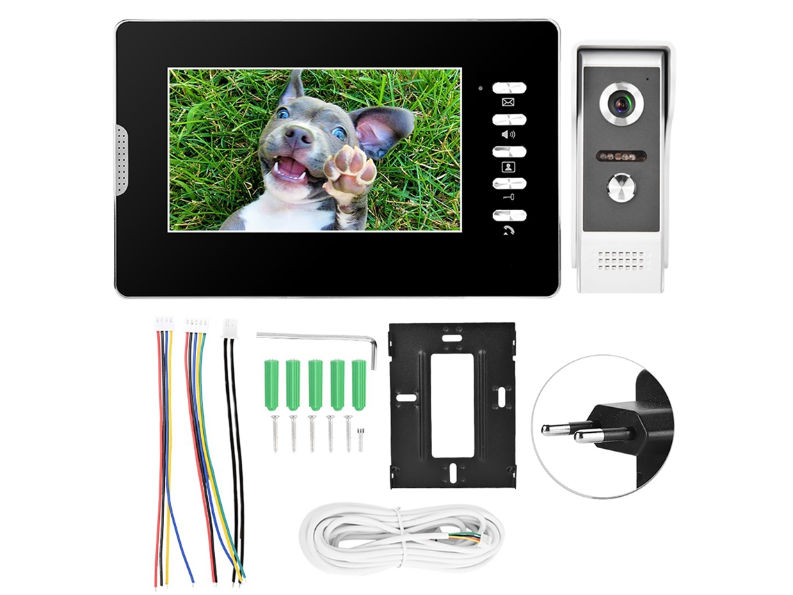 Campainha De Interfone De Vídeo Com Fio De 7 Polegadas Para Villa (vídeo Em Hd, Fio Estável)