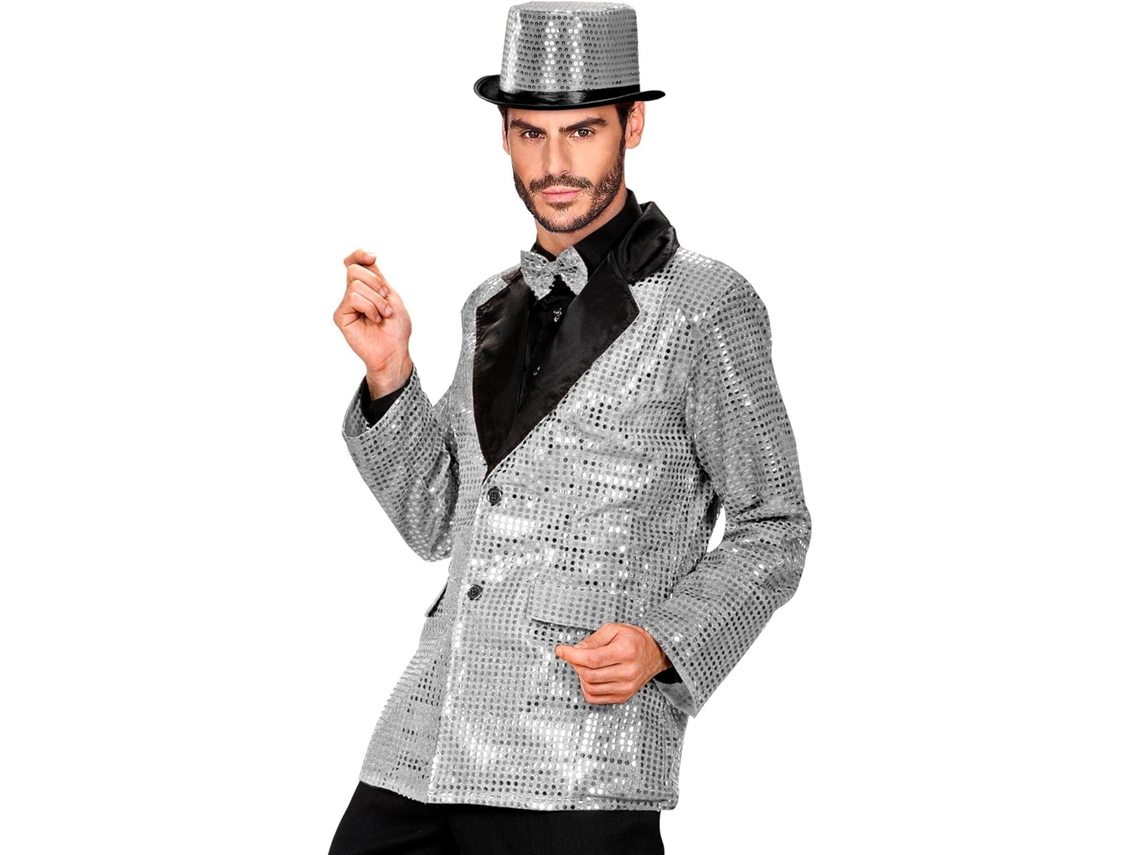 Widmann Milano Disfraz Chaqueta de Lentejuelas Plata (talla M l)