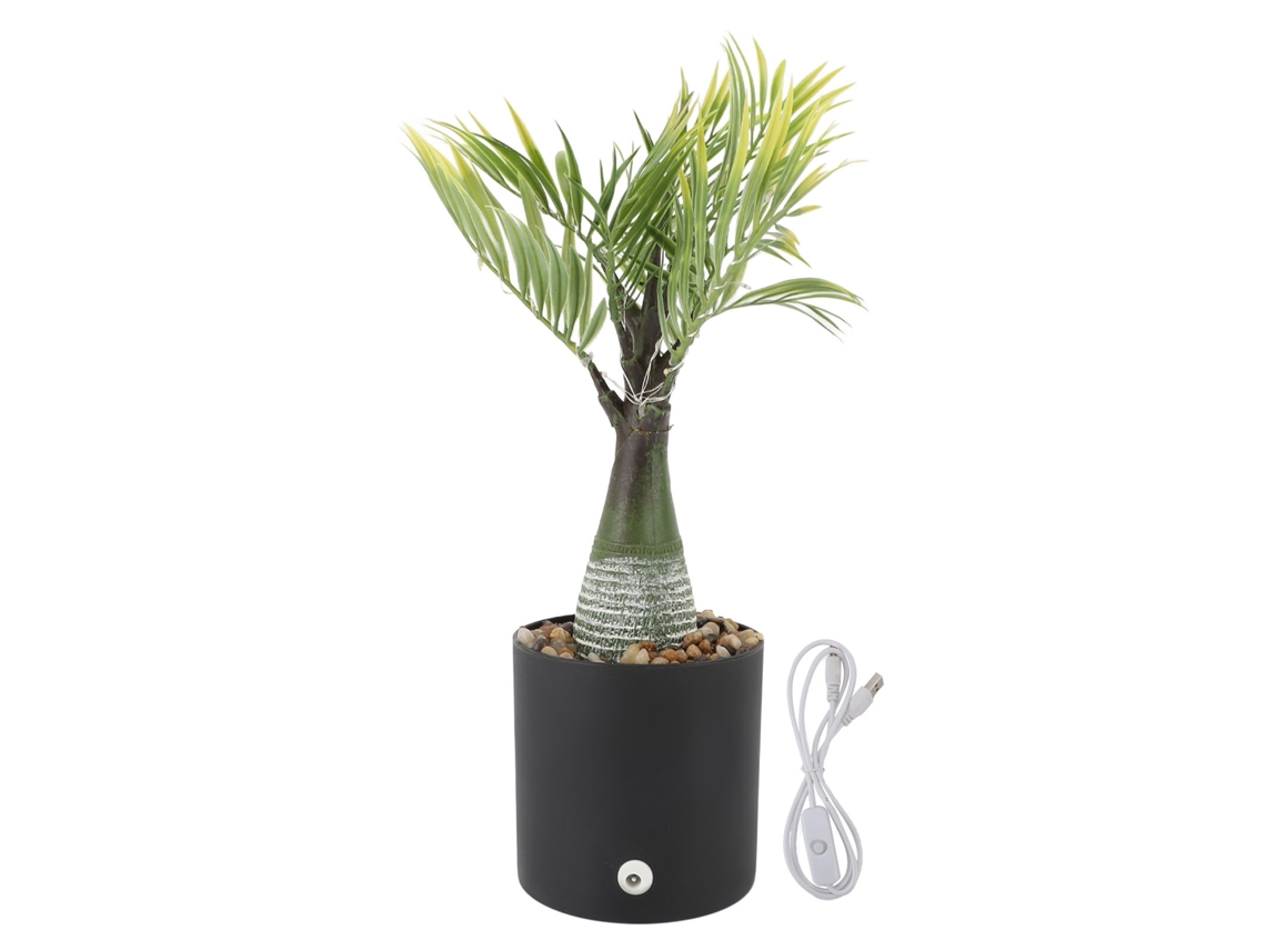 Decoração de Mesa com Palma Artificial Iluminada Led Usb Festas Lar S/MARCA