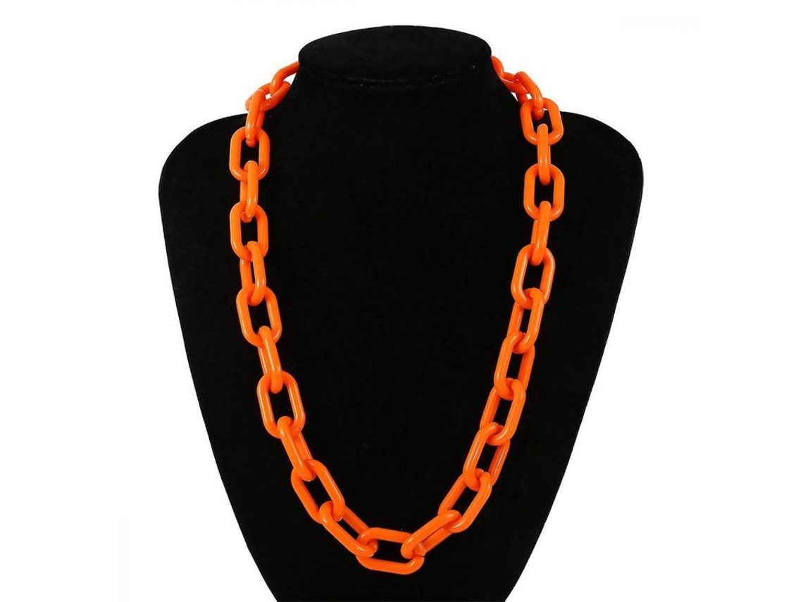 2026 colgante de Collar de Acrílico Geométrico Exagerado para Mujer 62cm Moda Playa Y Ocasiones Especiales Laranja