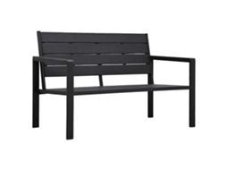 Vidaxl Banco De Jardim 120 Cm Pead Aspeto De Madeira Preto