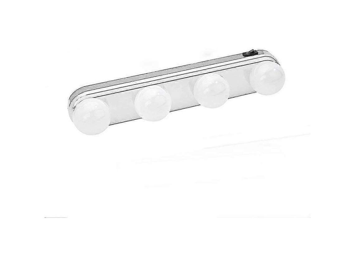 Luz De Espelho Para Maquiagem Com 4 Leds, Sem Fio, Base De Aderência, Portátil E Multiuso