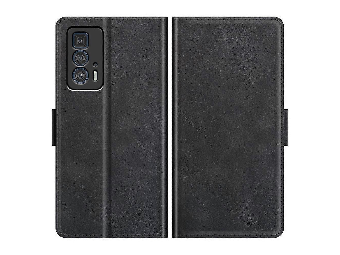 Capa De Couro Com Fecho Magnético Duplo Para Motorola Edge 20 Pro 5g, Formato Flip Horizontal, Com Suporte, Compartimentos Para Cartões E Carteira.