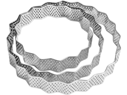 Conjunto de 3 anéis de aço inoxidável para tampos de mesa.