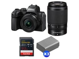 Z50 Ii + 16 50mm + 50 250mm + 1 Sandisk 512gb Extreme Pro Uhs ii Sdxc + 3 Nikon En el25a + Ebook “20 Dicas para Fotos Que Impressionam” NIKON