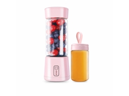 Liquidificador Portátil Elétrico Usb Recarregável Com 2 Copos E 6 Lâminas, Rosa