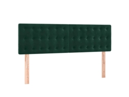 Cabeceira de Cama 2 Pcs em Veludo 72x5x78/88 cm Verde Escuro MAISON EXCLUSIVE
