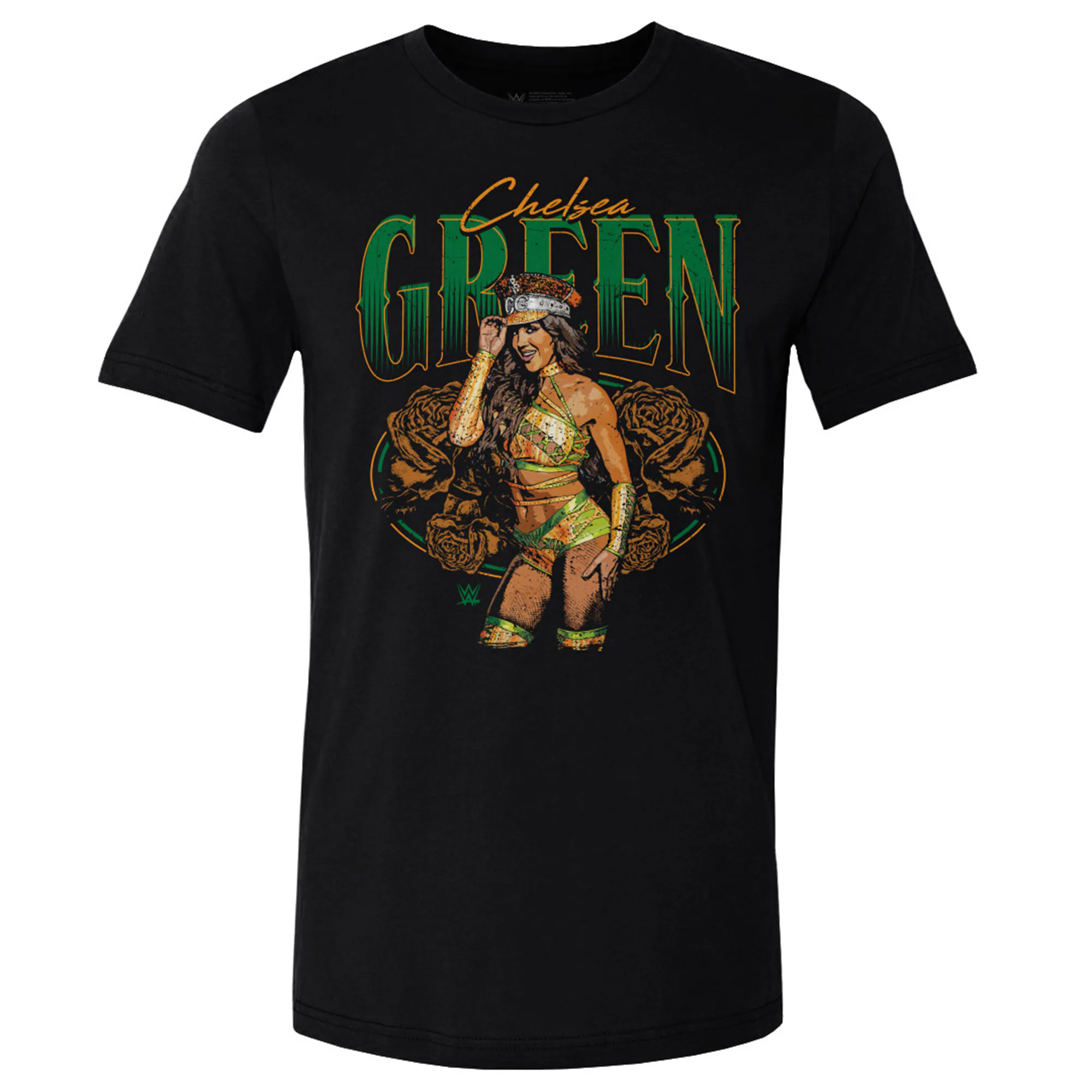 T-shirt Rockinstone Wwe Fans Black Chelsea Green Flowers T-shirt Unisex Adults-l
