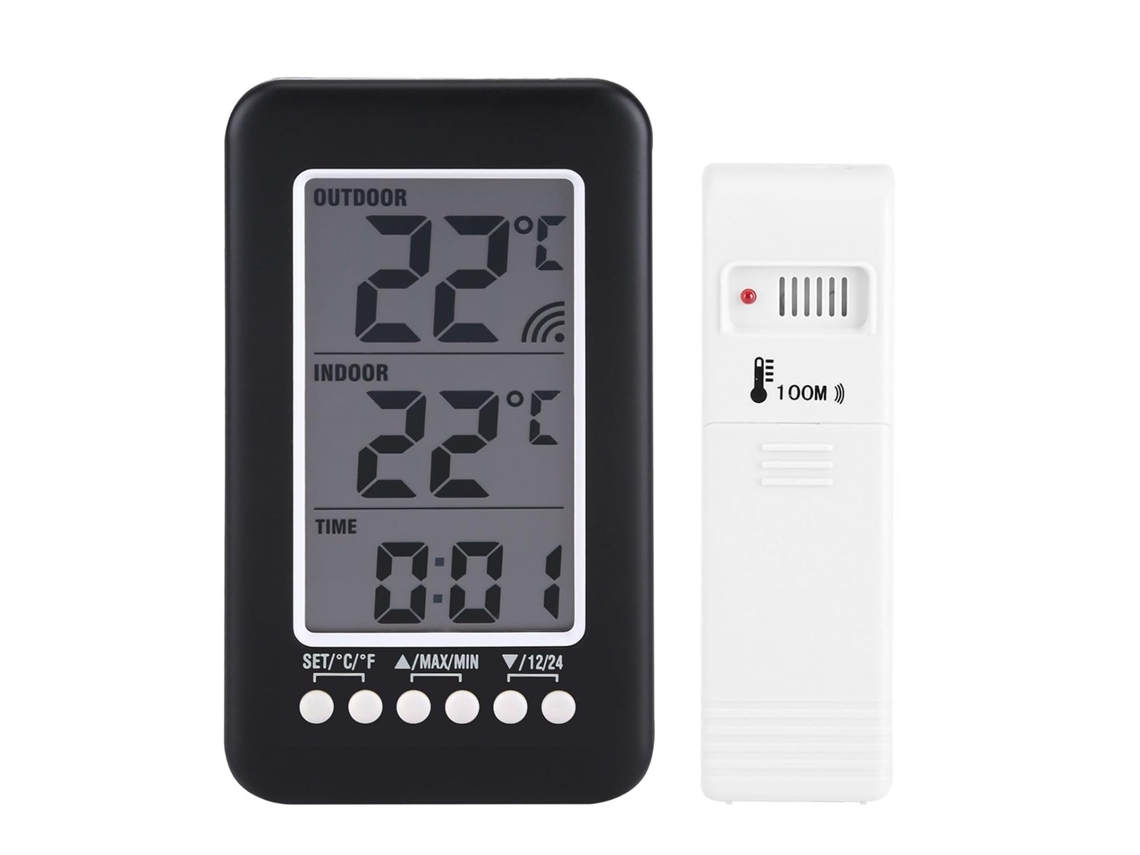 Termômetro Digital Lcd Para Ambientes Internos E Externos, Sem Fio