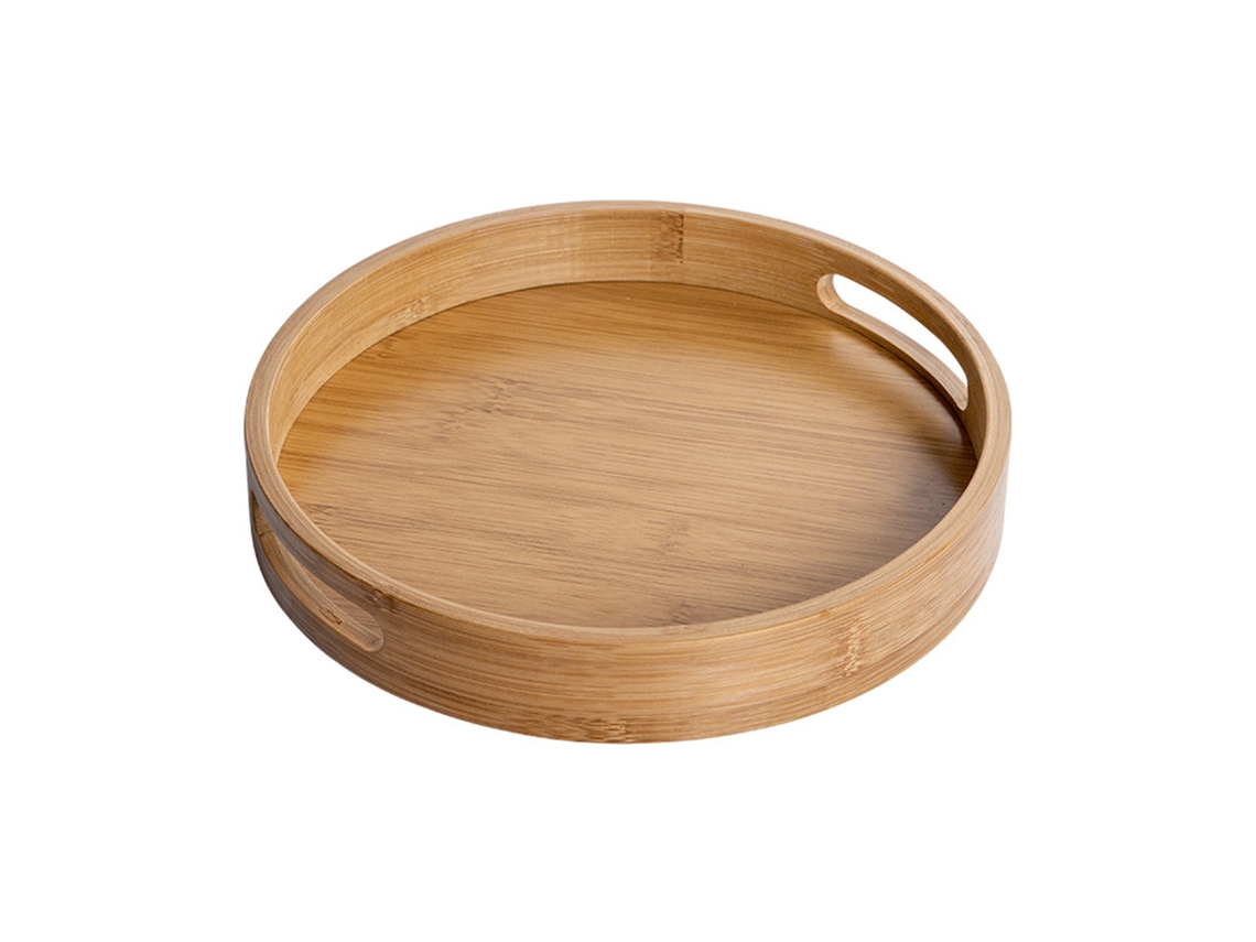 Bandeja de Chá de Bambu Redonda 35x35x5cm LAXISCREED