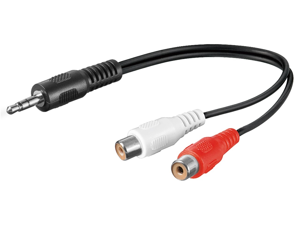 Adaptador de Cabo Áudio 3,5 Mm, Plugue para Conector Rca Estéreo AQUAFORGE