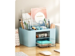 Organizador de Mesa para Escritório com 3 Gavetas, Caixa de Armazenamento Multifuncional para Canetas BRILVIBERA