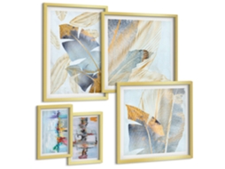 Quadros Decorativos Para Parede Beba Café Com Chantilly Moldura Dourada Pinturas De Quarto Espelharte (conjunto De 5 Imagens)