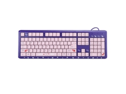 Teclado Fio Usb Ultra Fino Silencioso Roxo Rosa