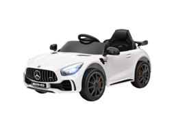 Carrinho Mercedes 3-5km/h Controle Remoto Luzes Música Branco