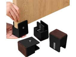 Lurelia Elevador Para Móveis, Ajustável, Reforçado, Em Feltro, Para Cama, Sofá E Mesa, 37 Mm, Preto/madeira