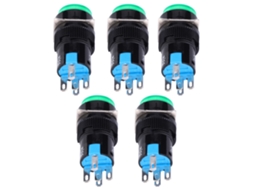 Laxiscreed Botões De Pressão Com Luz, 5 Pinos Para Automação Industrial E Contacto Momentâneo