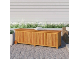 Vidaxl Caixa De Arrumação P/ Jardim C/ Rodas 150x50x58cm Acácia Maciça