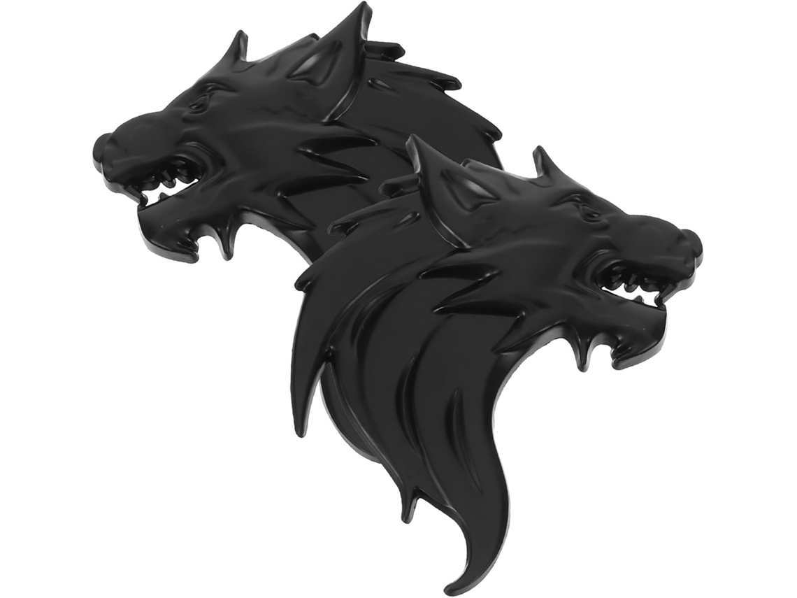 Conjunto De 2 Adesivos Metálicos De Lobo Para Carro E Motocicleta.