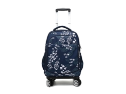 Mochila De Quatro Rodas Com Alça De Puxar «folhas Verdes E Flores»