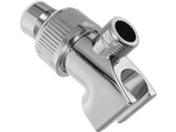 Extensor de chuveiro ajustável com suporte em aço e ABS, fácil instalação.