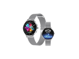 Relógio inteligente Bestvite T8mini com tela AMOLED de 1,19" e rastreador de saúde para mulheres, prata