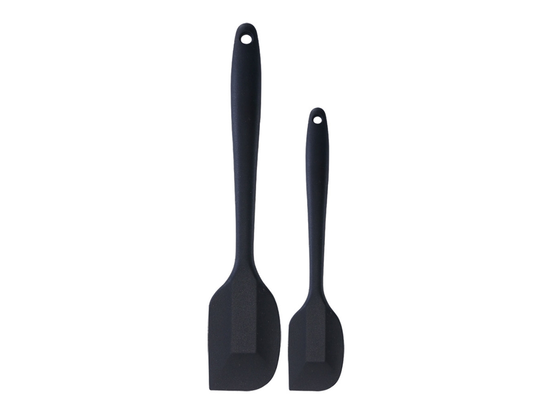 Espátula De Silicone De Cabo Longo Para Cozinhar Bolo De Manteiga Preta